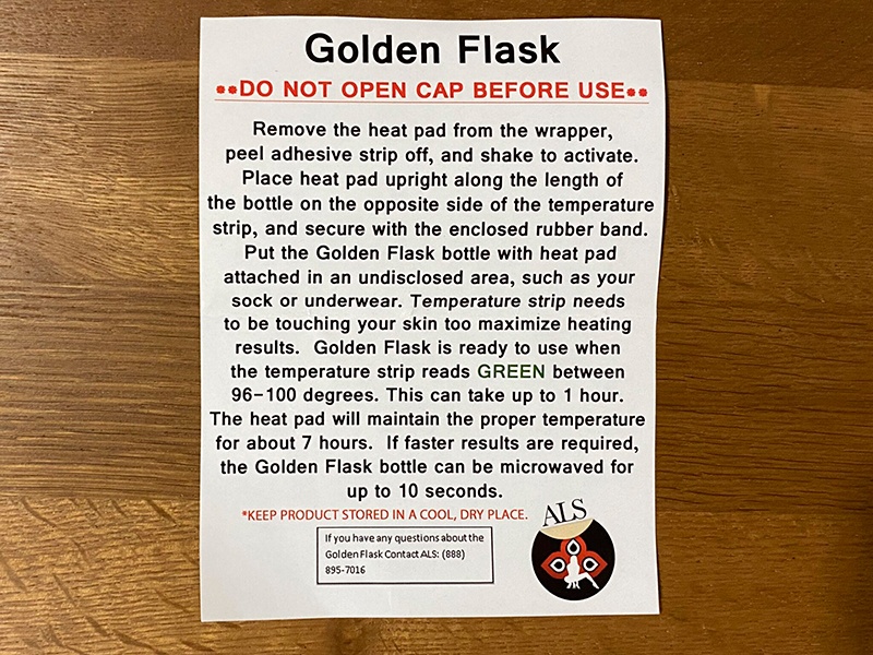 golden flask urine instructions